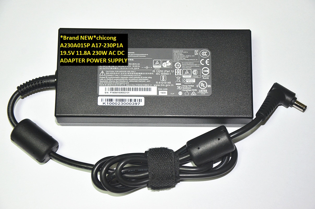 *Brand NEW*chicong A17-230P1A A230A015P 19.5V 11.8A 230W AC DC ADAPTER POWER SUPPLY - Click Image to Close